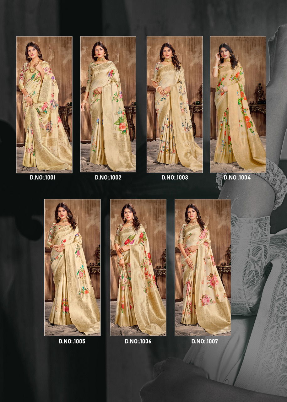 Rajyog Anjali Latest Designer Fancy Festive Wear Silk Digital Printed Silk Sarees Collection
